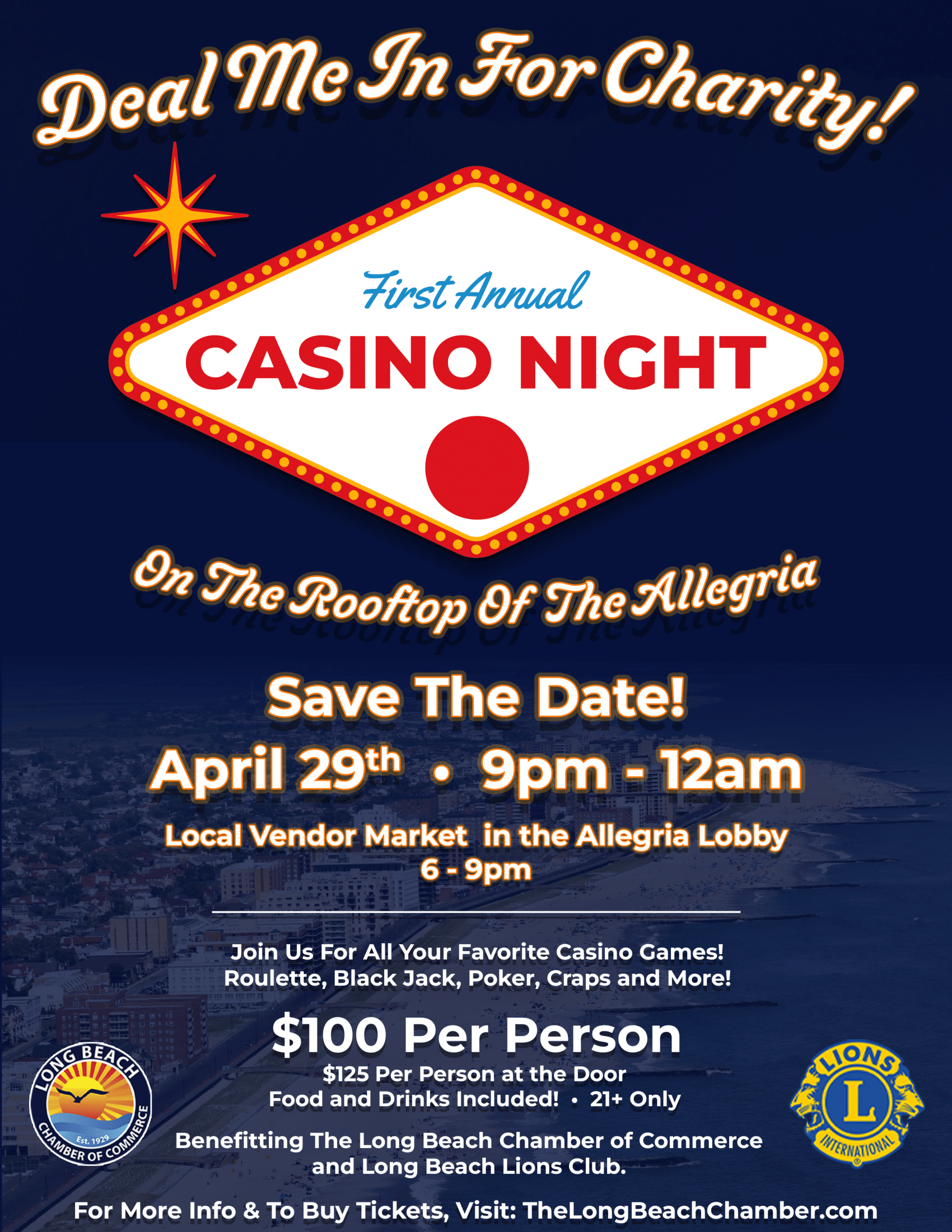 LB Cahmber Casino Night Flyer